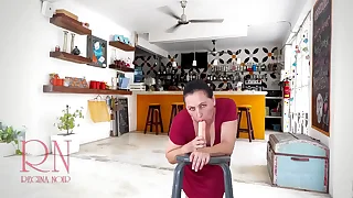 A pretty lady in a red dress sucks coupled with fucks a broad in the beam dildo&period; Footjob&comma; titlob&comma; blowjob&period; 3 1